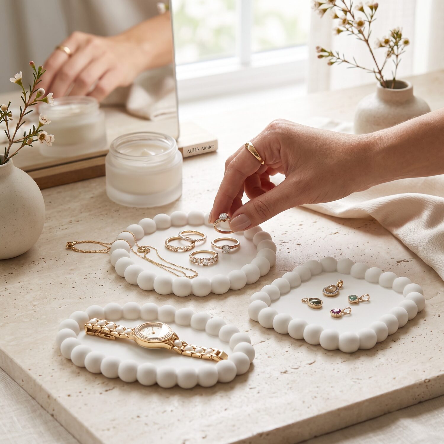 Trio de plateaux à bijoux « bulles » 2