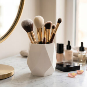 Range-pinceaux de maquillage « Luxe Geo »