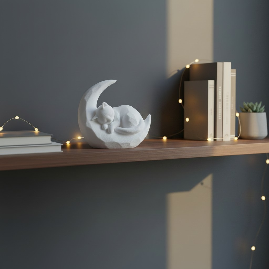 Sculpture n°55 — Chaton endormi sur la lune 2