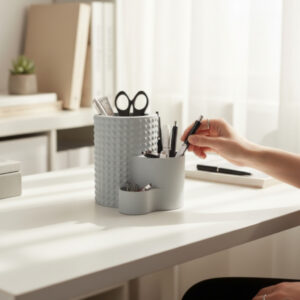 Organiseur de bureau moderne à pois