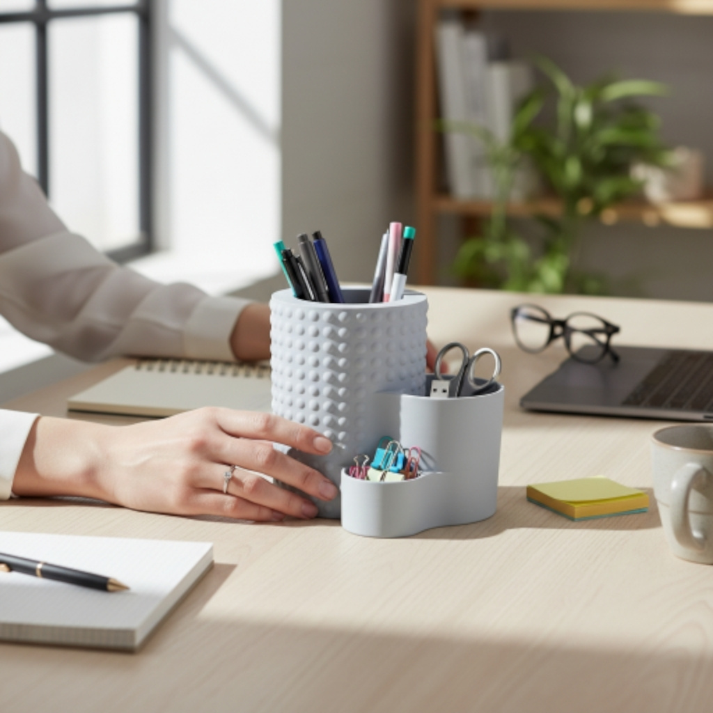 Organiseur de bureau moderne à pois 4