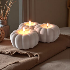 Photophore citrouille trio bougies LED