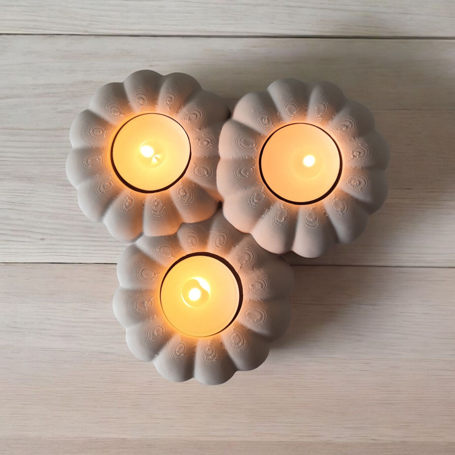 Photophore citrouille trio bougies LED 2