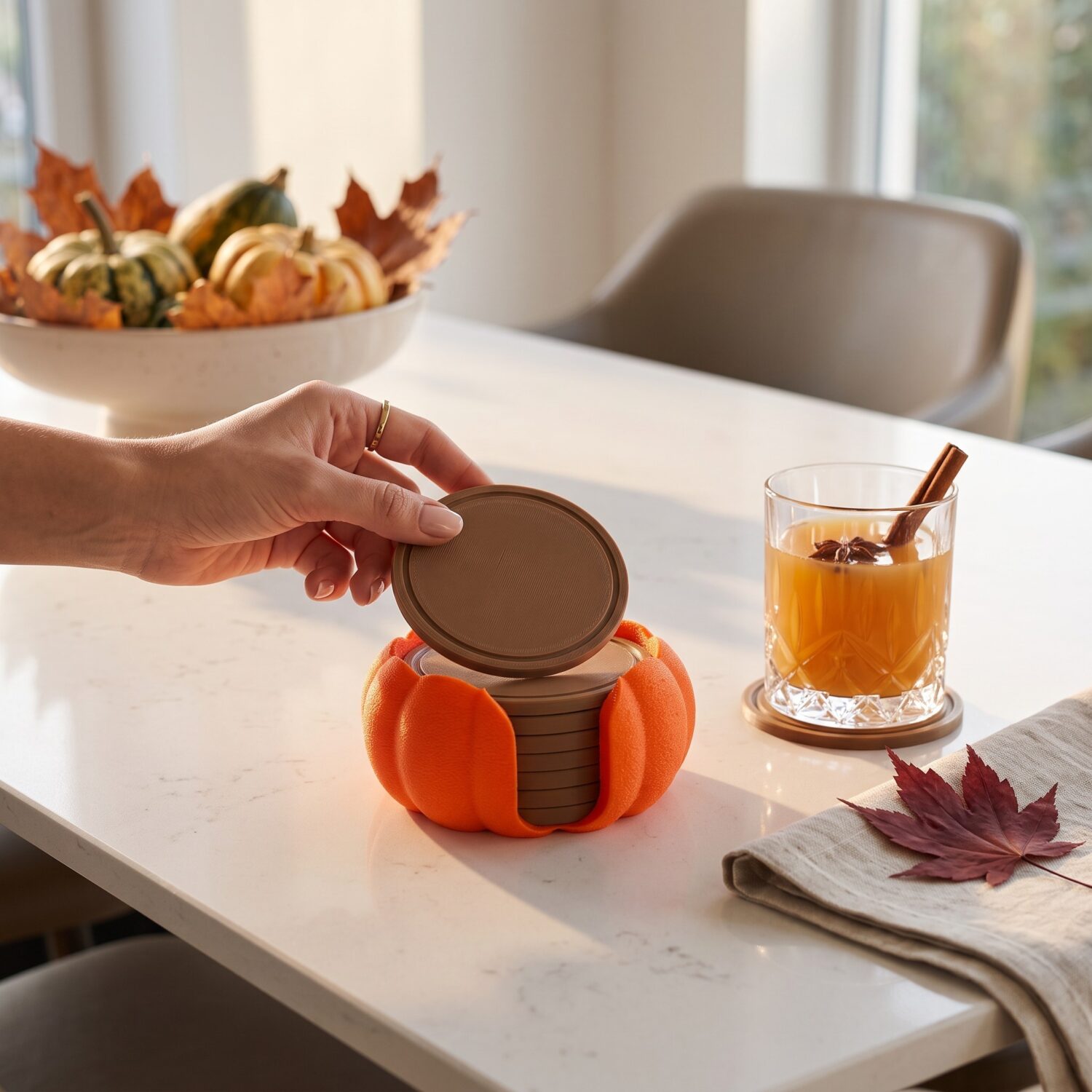 Set de sous-verres "Citrouille" personnalisables 2