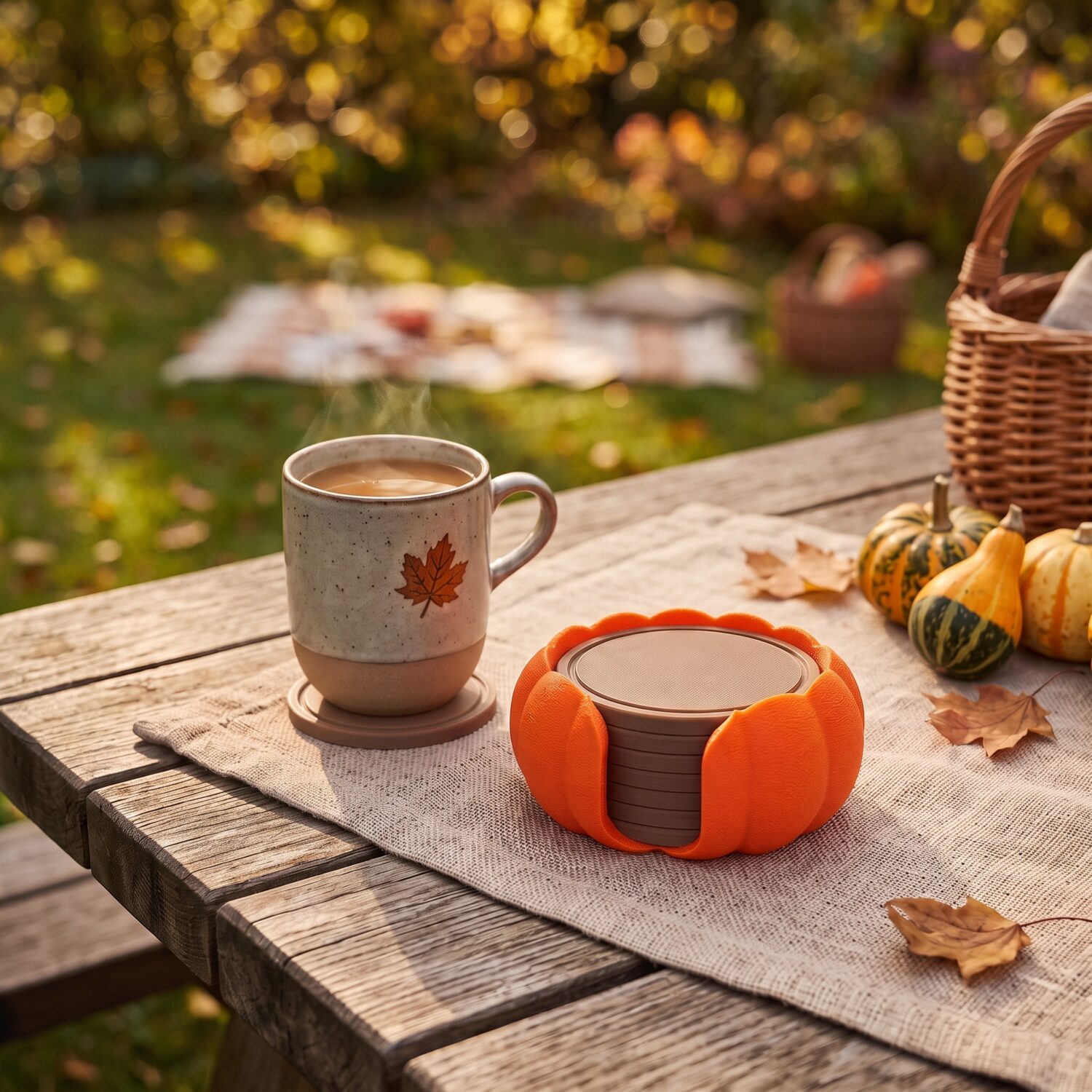 Set de sous-verres "Citrouille" personnalisables 4