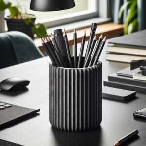 Pot à stylos texturé fine finition