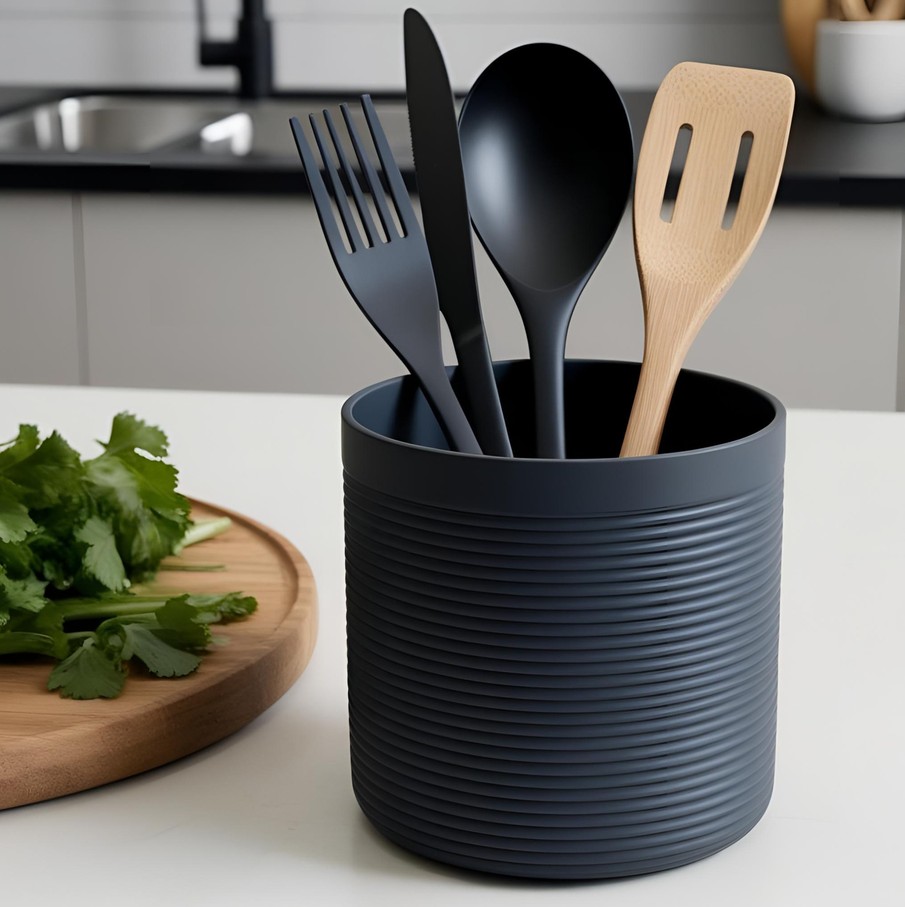 Pot à ustensiles de cuisine nervuré 1