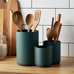 Porte-ustensiles de cuisine à trois compartiments