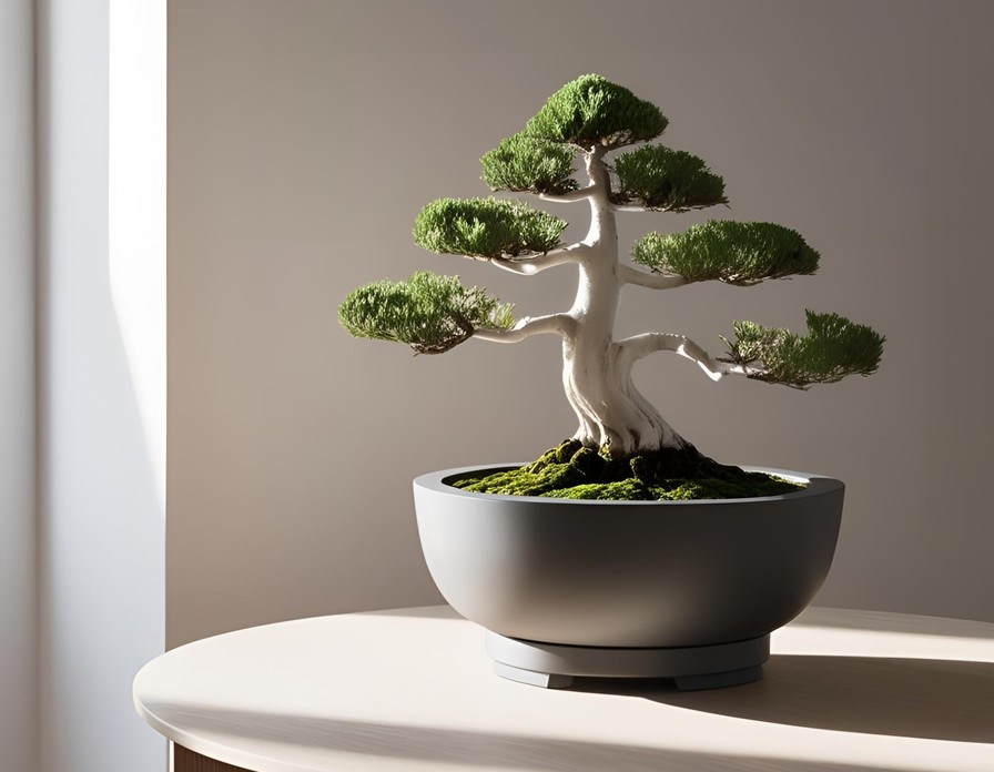 Pot à bonsaï minimaliste avec plateau récupérateur 1
