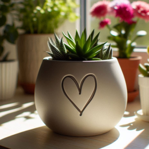 Pot de fleurs cœur