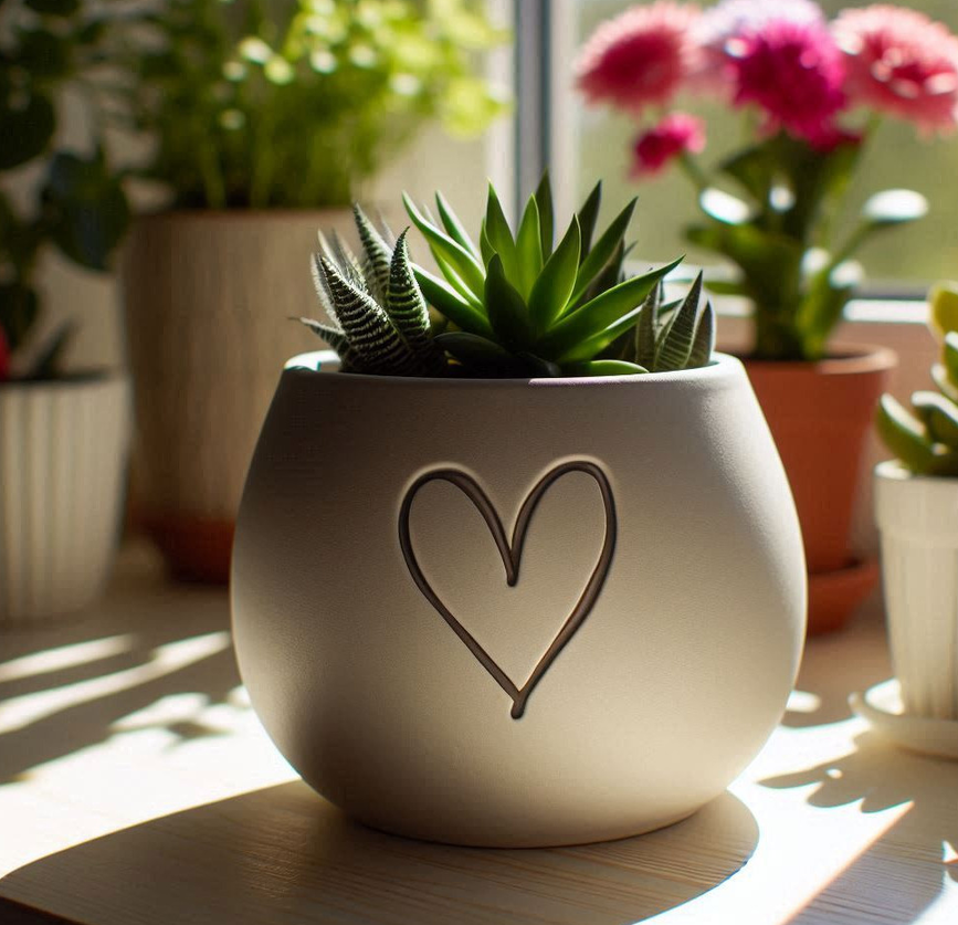 Pot de fleurs cœur 1