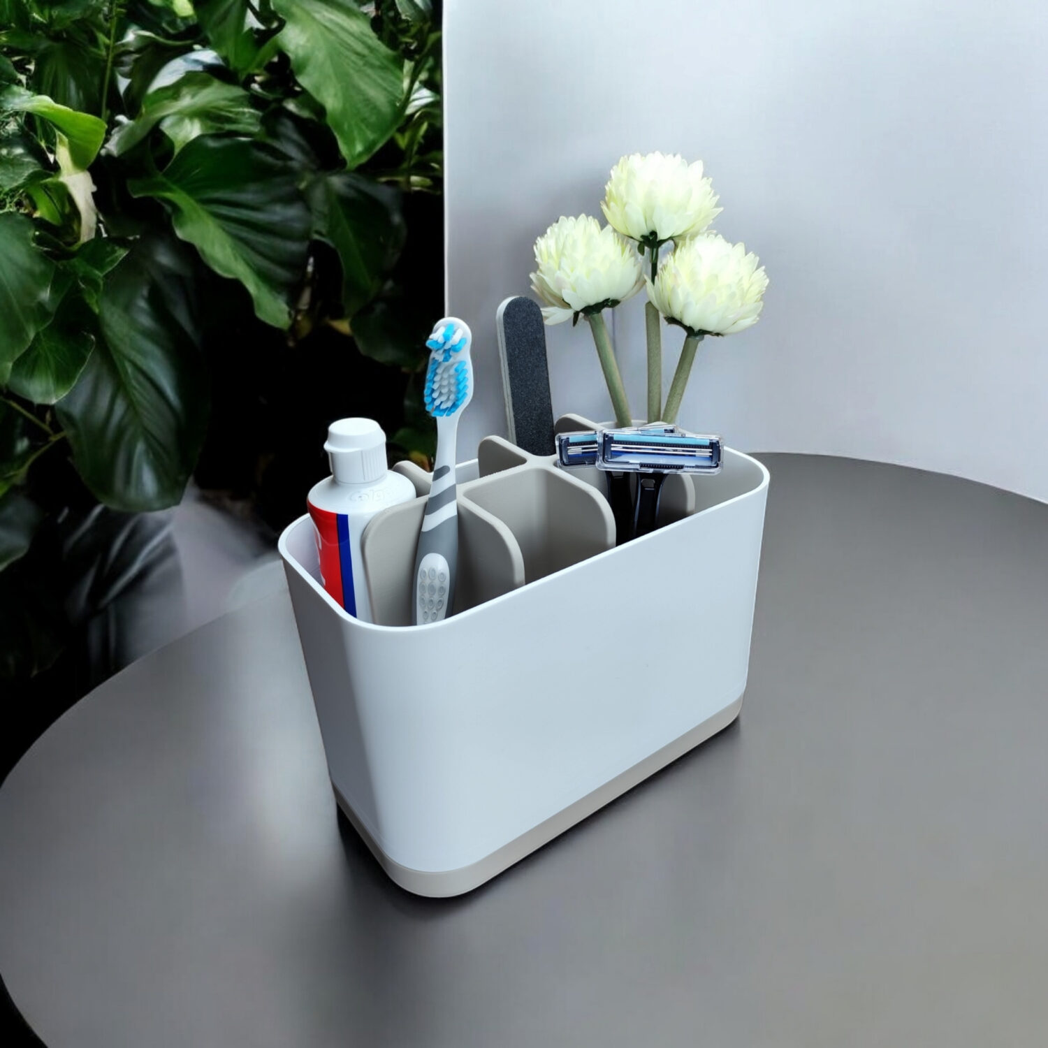 Organisateur de salle de bain bicolore 4