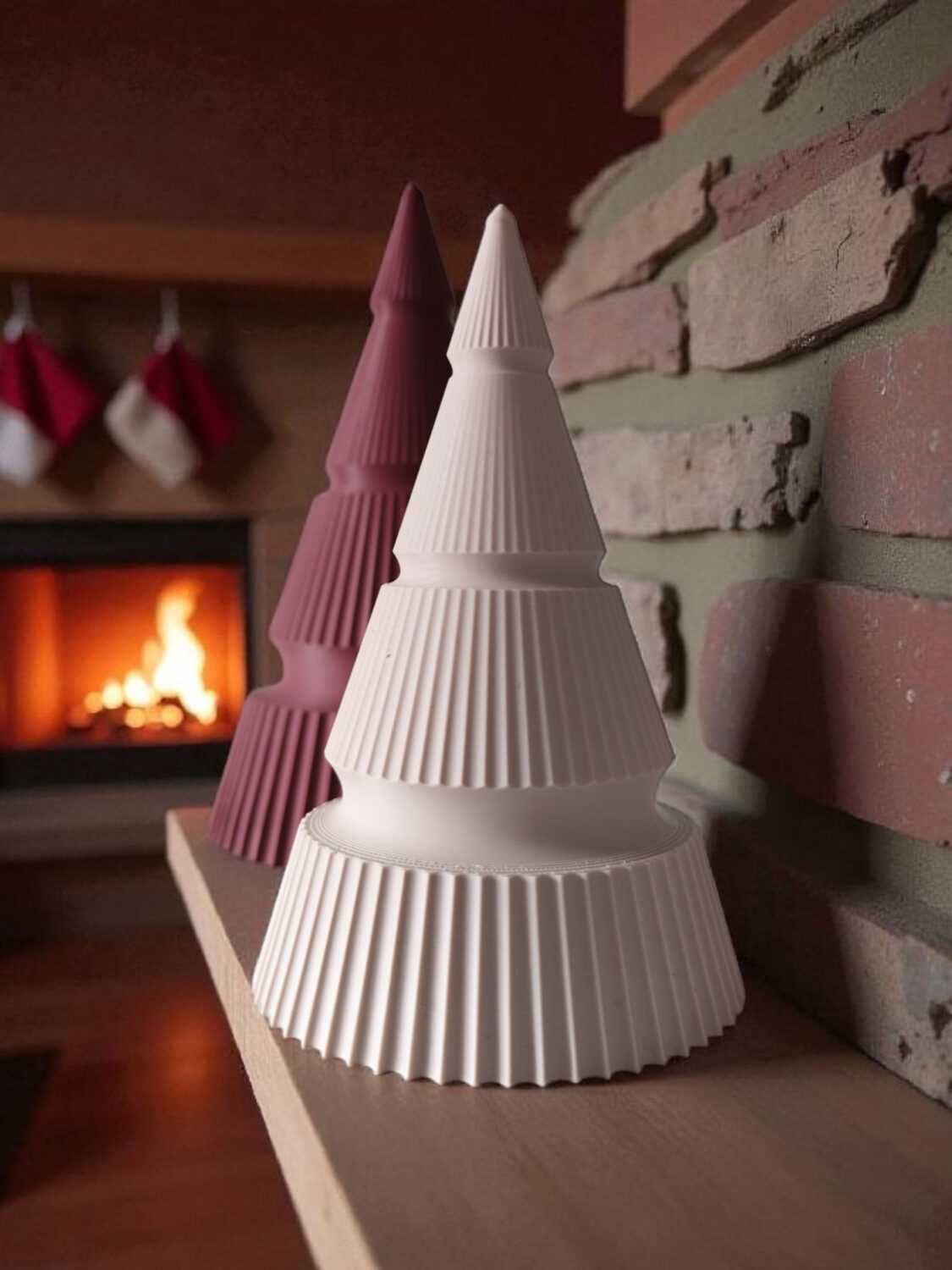 Duo de sapins de Noël côtelés 2