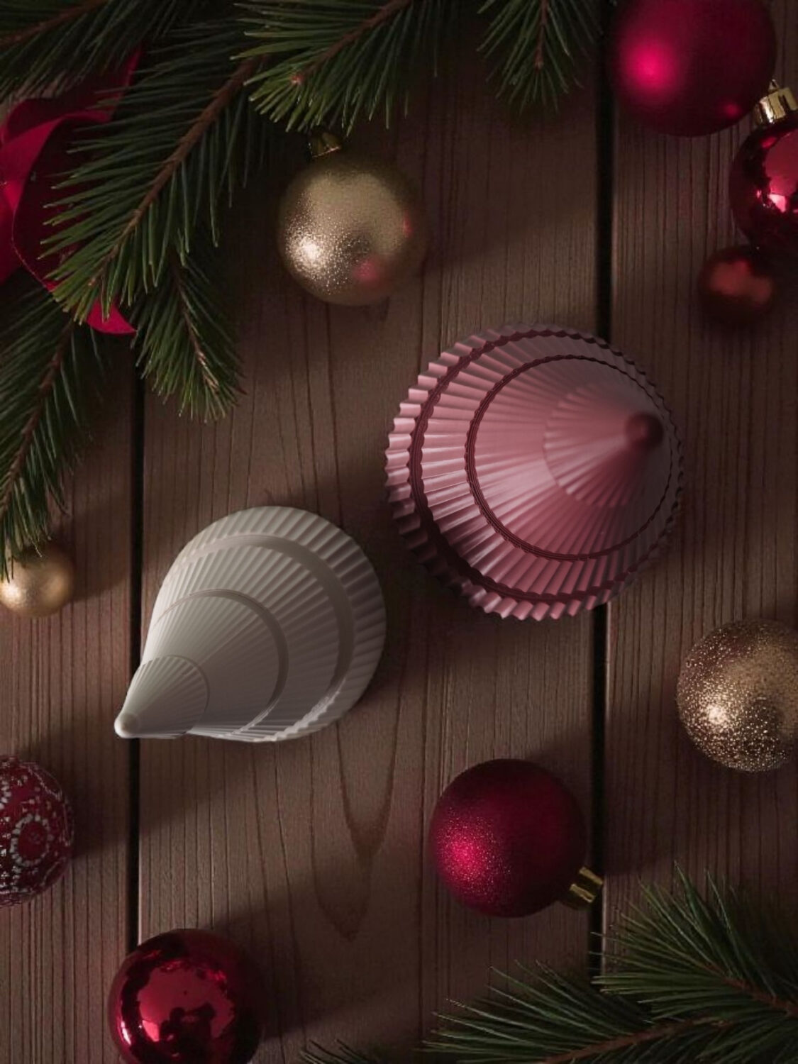 Duo de sapins de Noël côtelés 4