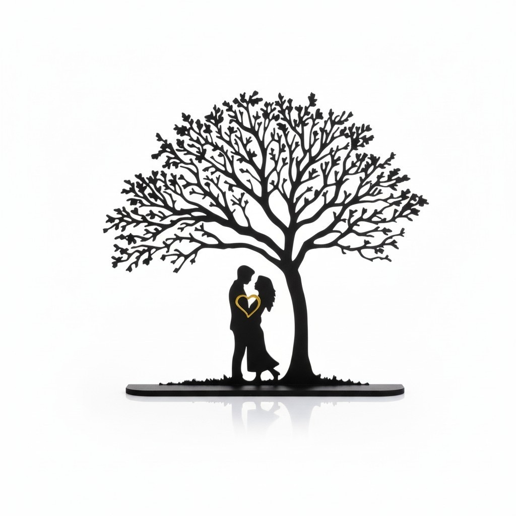 Silhouette « Couple sous l'arbre » – Déco Saint-Valentin 4