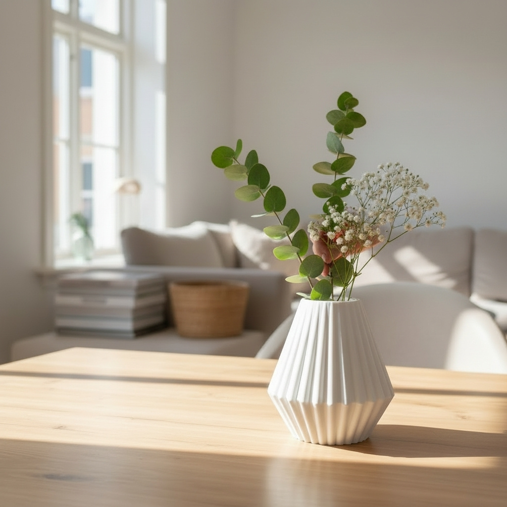 Vase à côtes géométriques 2