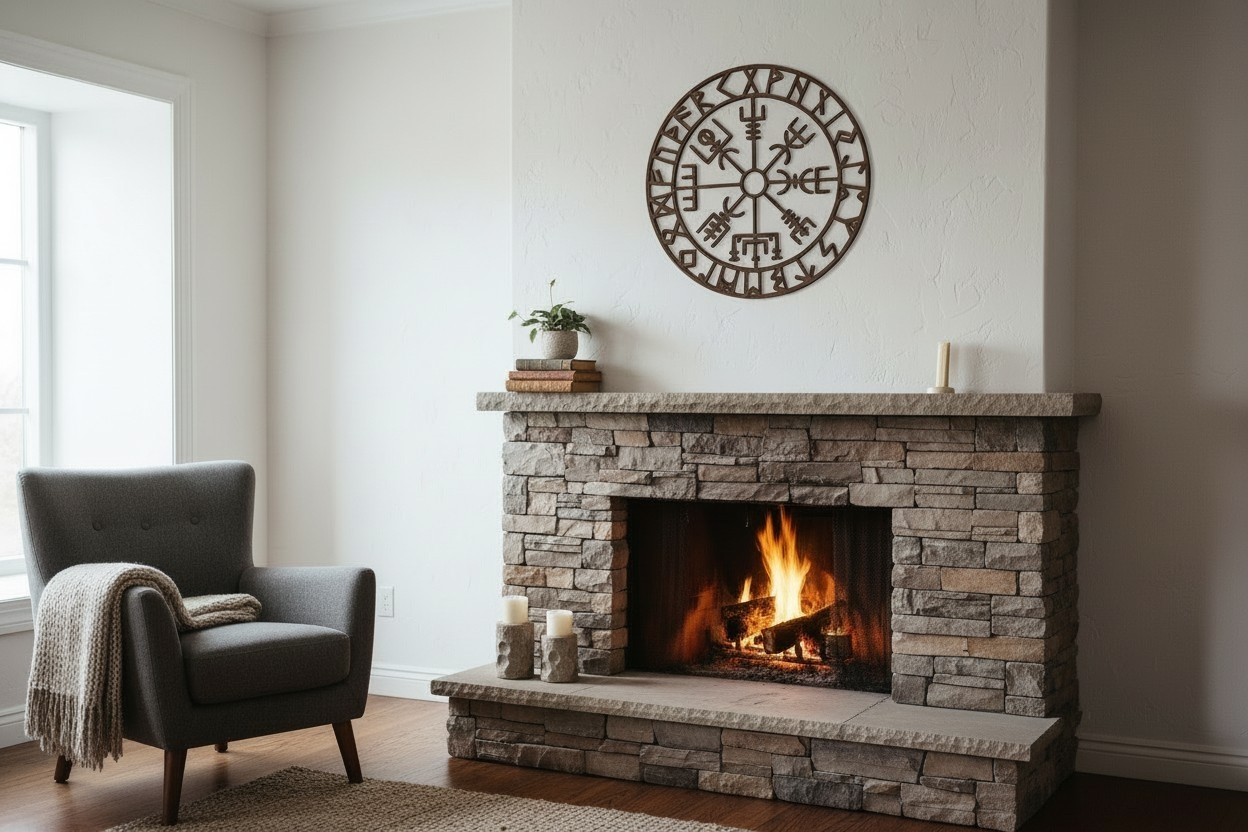 Décoration murale boussole viking « Vegvisir » 1