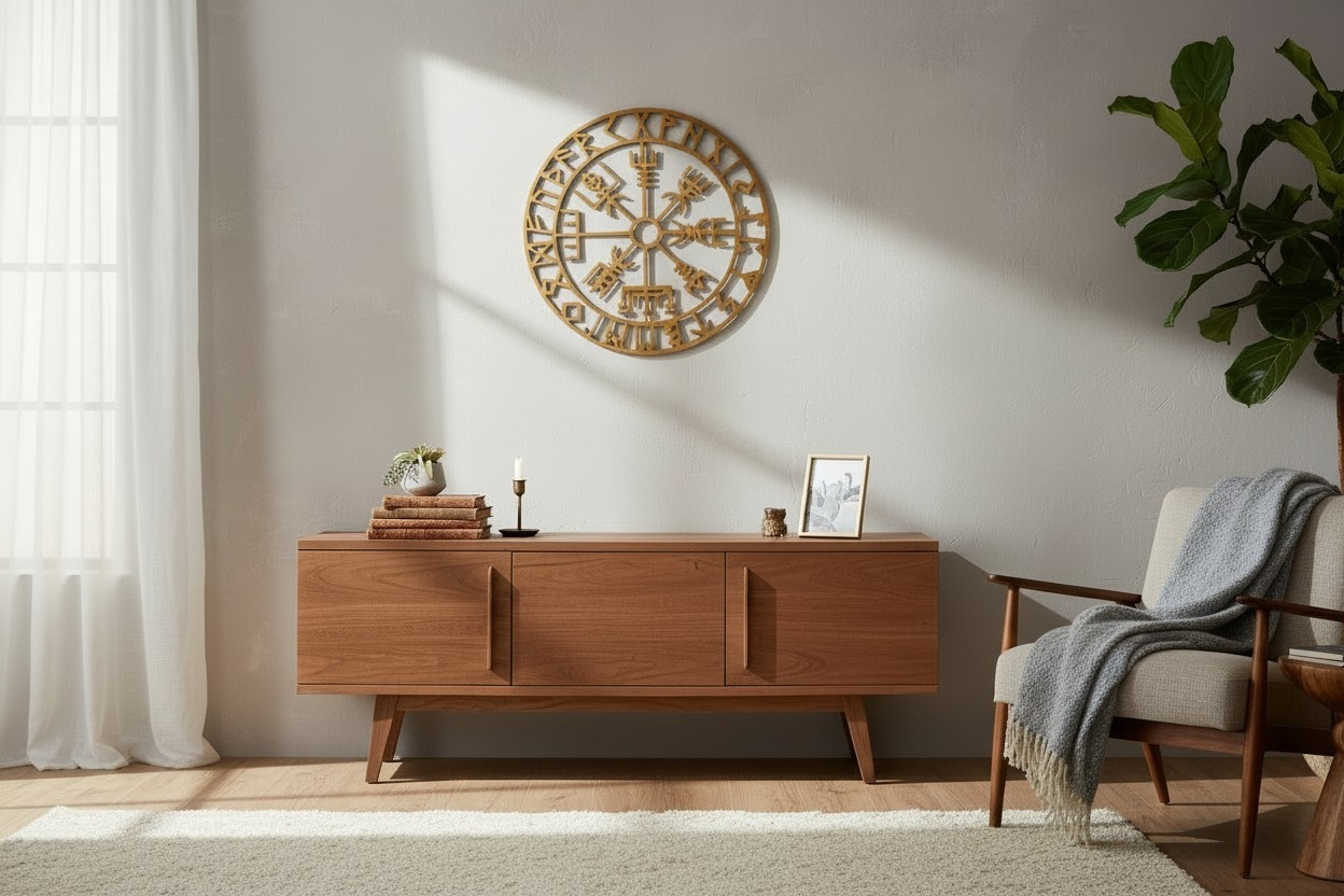 Décoration murale boussole viking « Vegvisir » 4