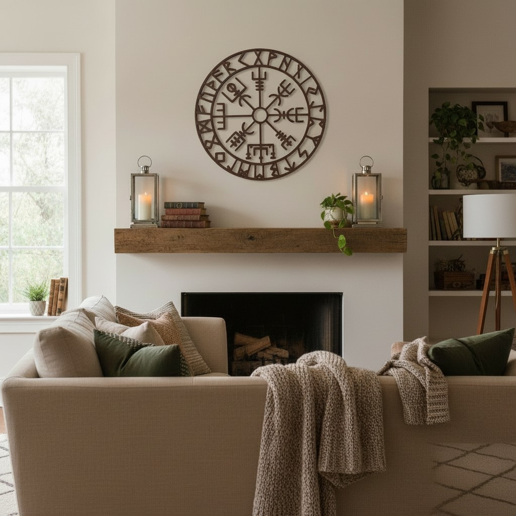 Décoration murale boussole viking « Vegvisir » 3
