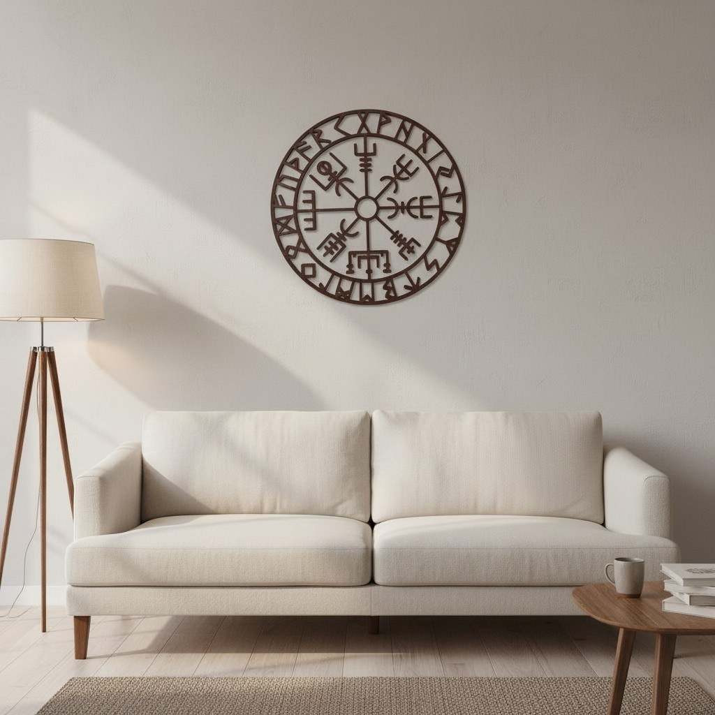 Décoration murale boussole viking « Vegvisir » 2
