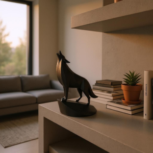 Sculpture n°32 — Loup sur socle