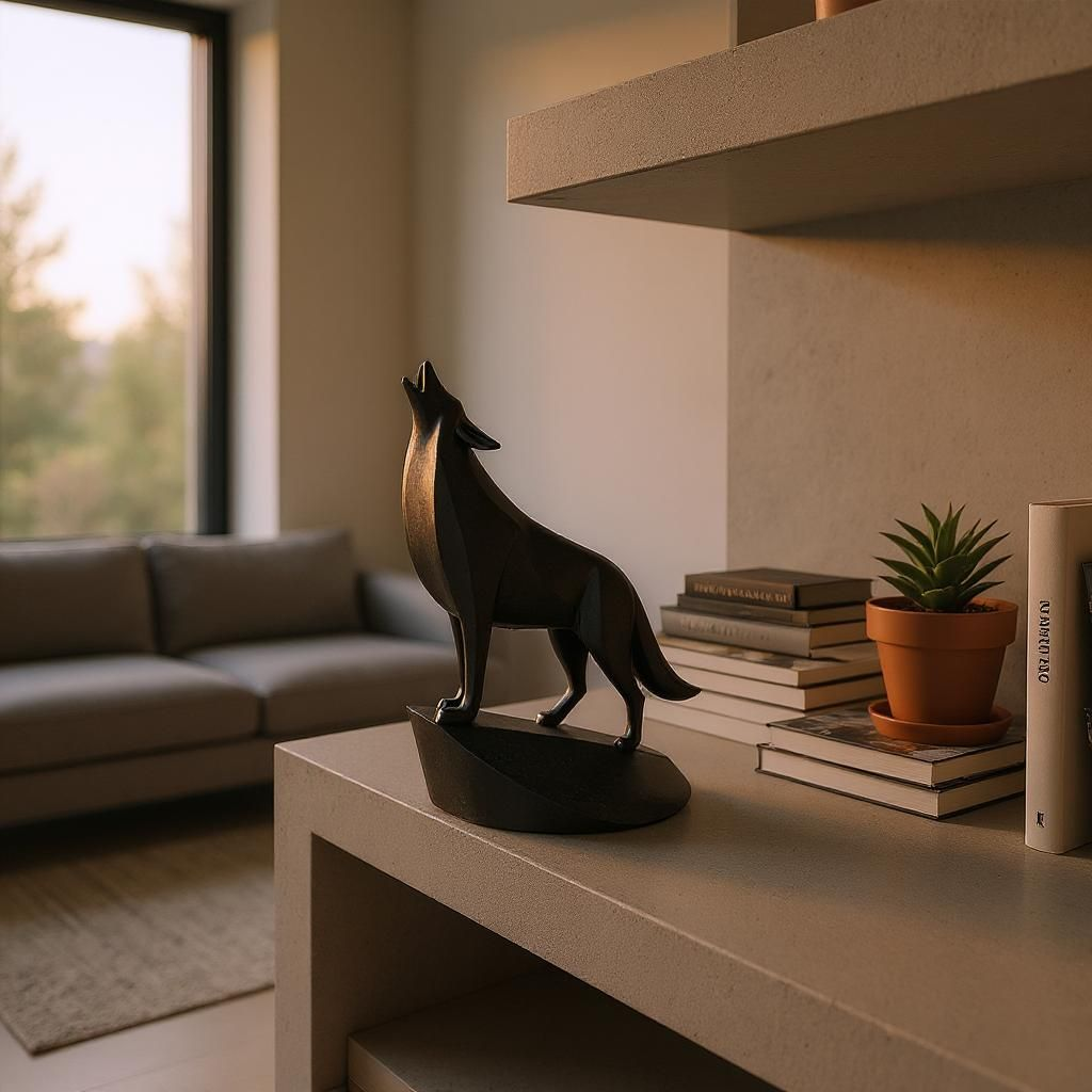 Sculpture n°32 — Loup sur socle 1