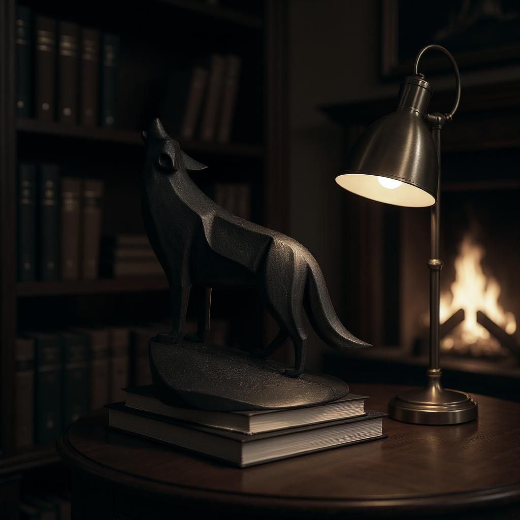 Sculpture n°32 — Loup sur socle 2