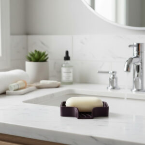 Porte-savon incurvé avec drainage